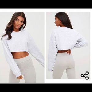 Grey crop top sweater